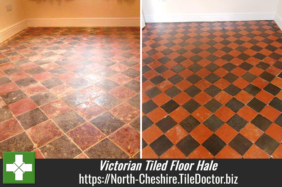Victorian Tiled Floor Deep Cleaned in Hale, Cheshire