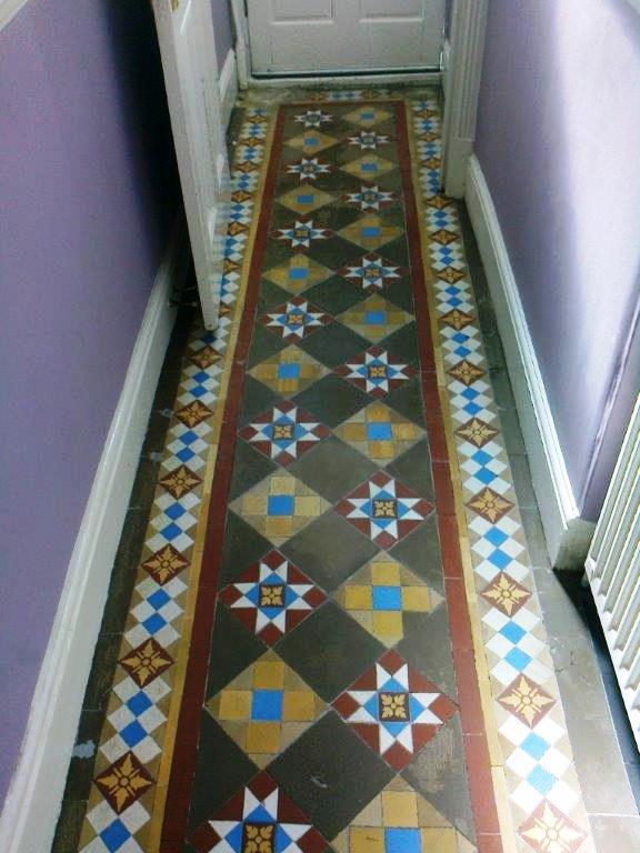 Victorian floor Tiles Chester after cleaning