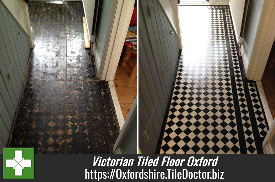 Restoring a Victorian Tiled Floor in Oxford hidden under Parquet