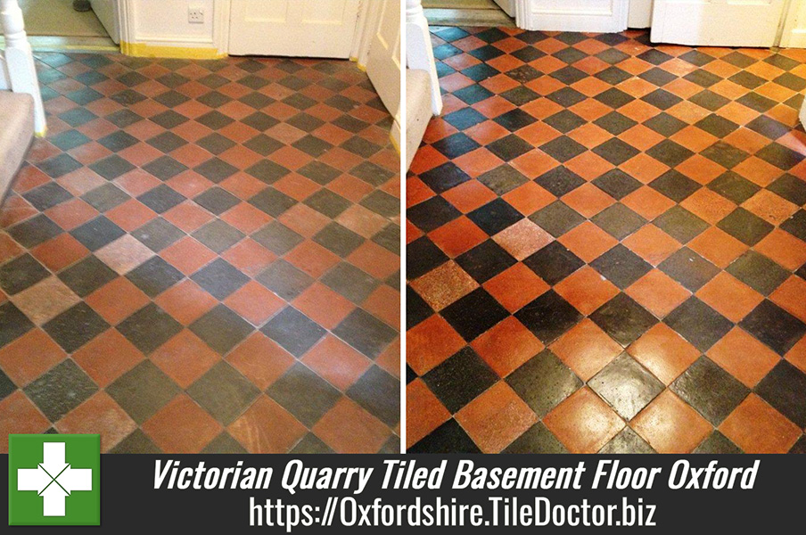 Victorian Quarry Tiled Basement Floor Restored in Oxford