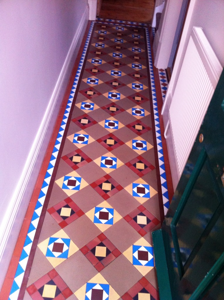 Victorian Geometric Tiled Hallway Floor Mapperley After Cleaning
