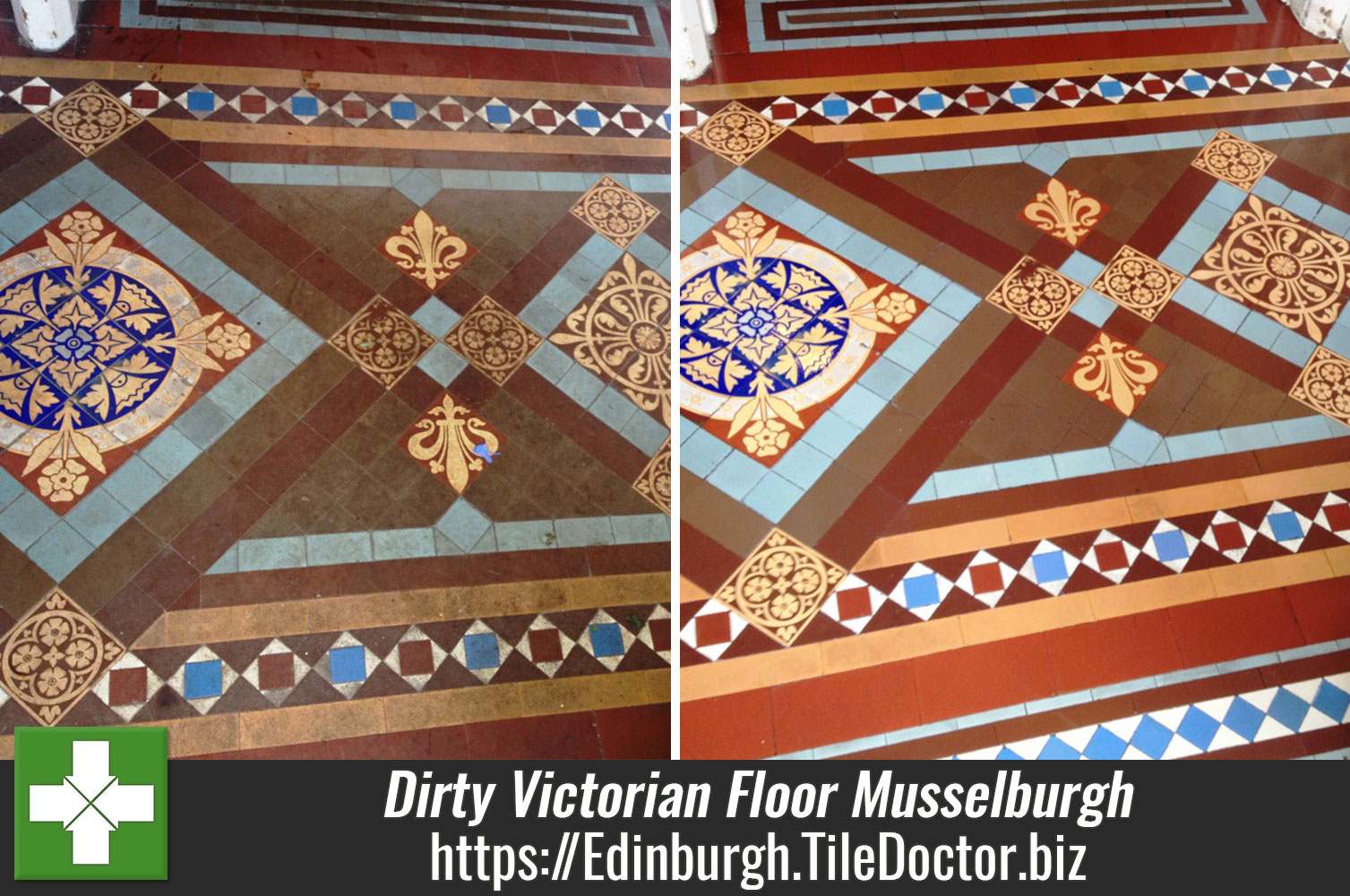 Cleaning Dirty Victorian Tiles Floor in Musselburgh