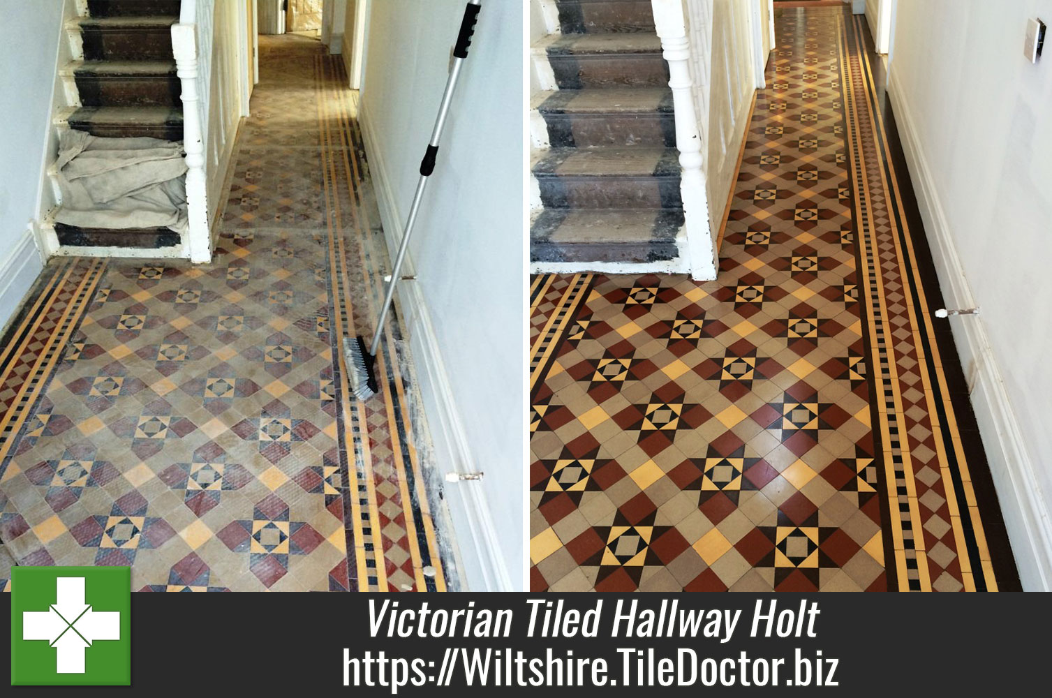 Victorian Tiled Hallway Floor Restored in Holt