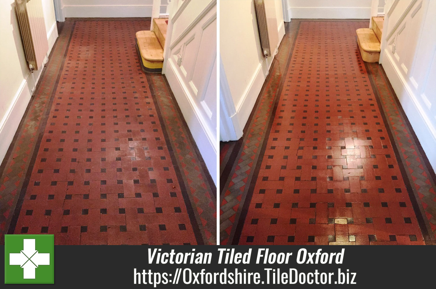 Deep Clean and fresh Seal for Victorian tiled floor in Oxford