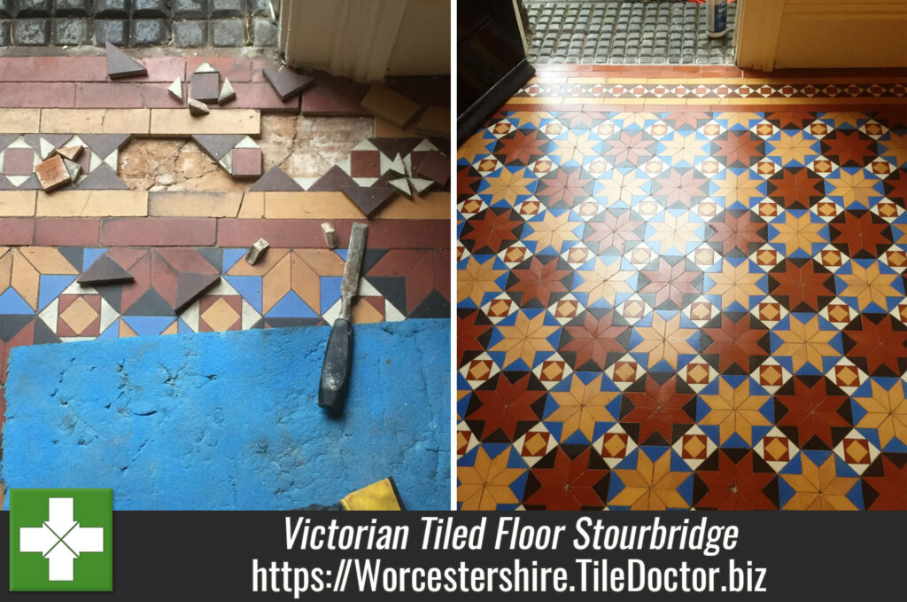 Fantastic Victorian Tiled Floor Restored to New in Stourbridge