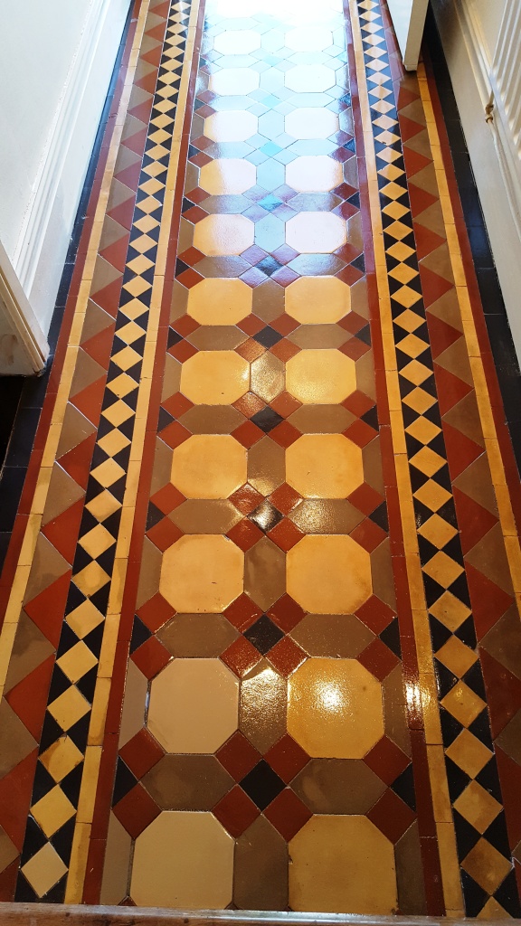 Victorian tiled hallway after restoration Warrington