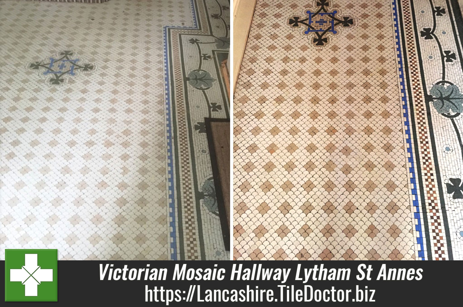100-Year Old Victorian Mosaic Hallway Rejuvenated in Lytham St Annes