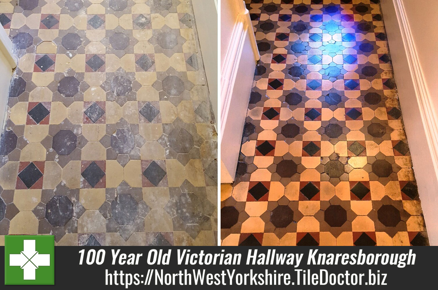 100-Year Old Victorian Tiled Hallway Restored back to Life in Knaresborough