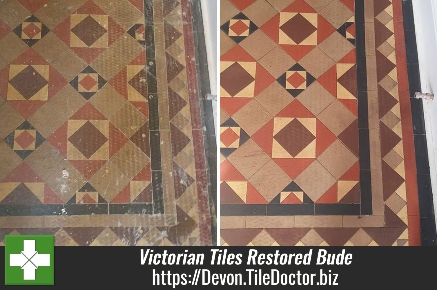 Original Victorian Tiles Restored at BandB in Bude