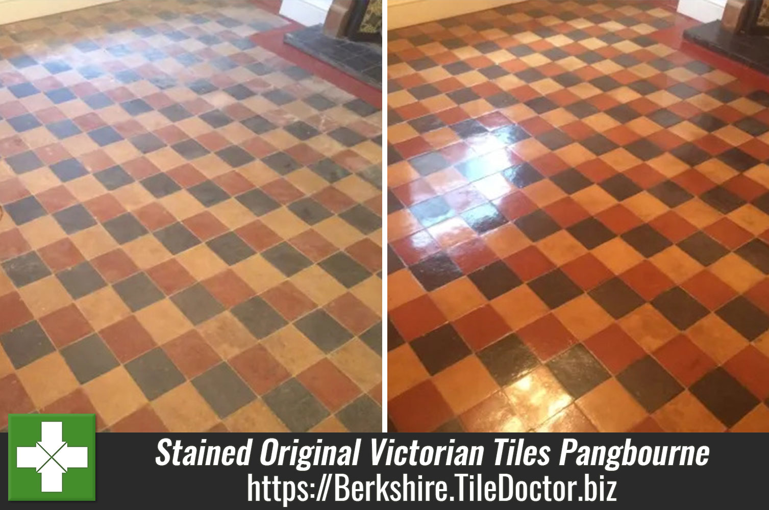 Restoring Damaged and Stained Original Victorian Tiles in Pangbourne