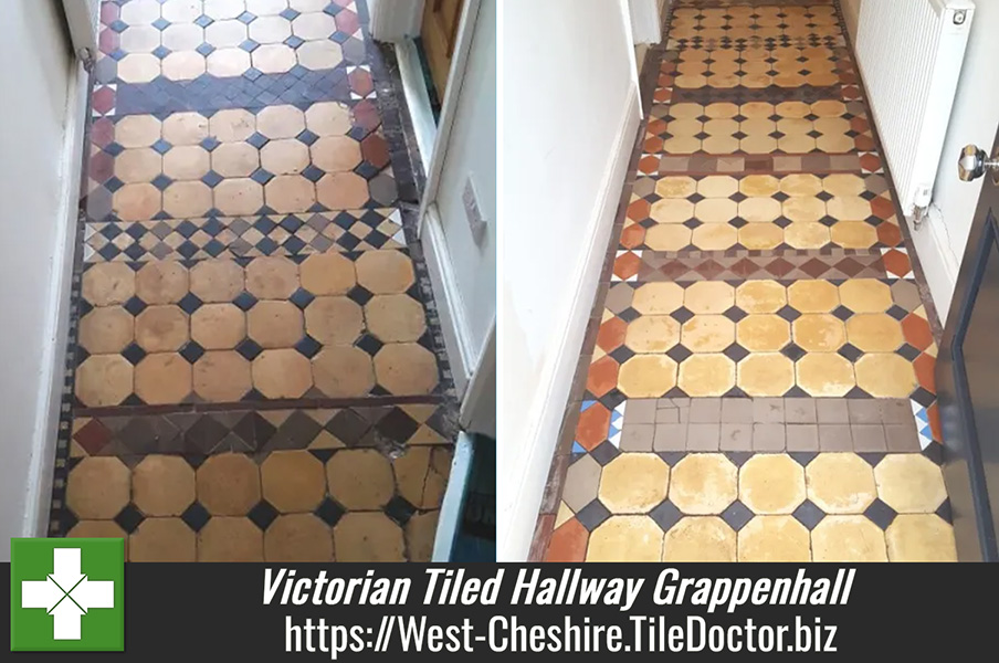 Unusual Victorian Tiled Hallway Cleaned and Sealed in Grappenhall