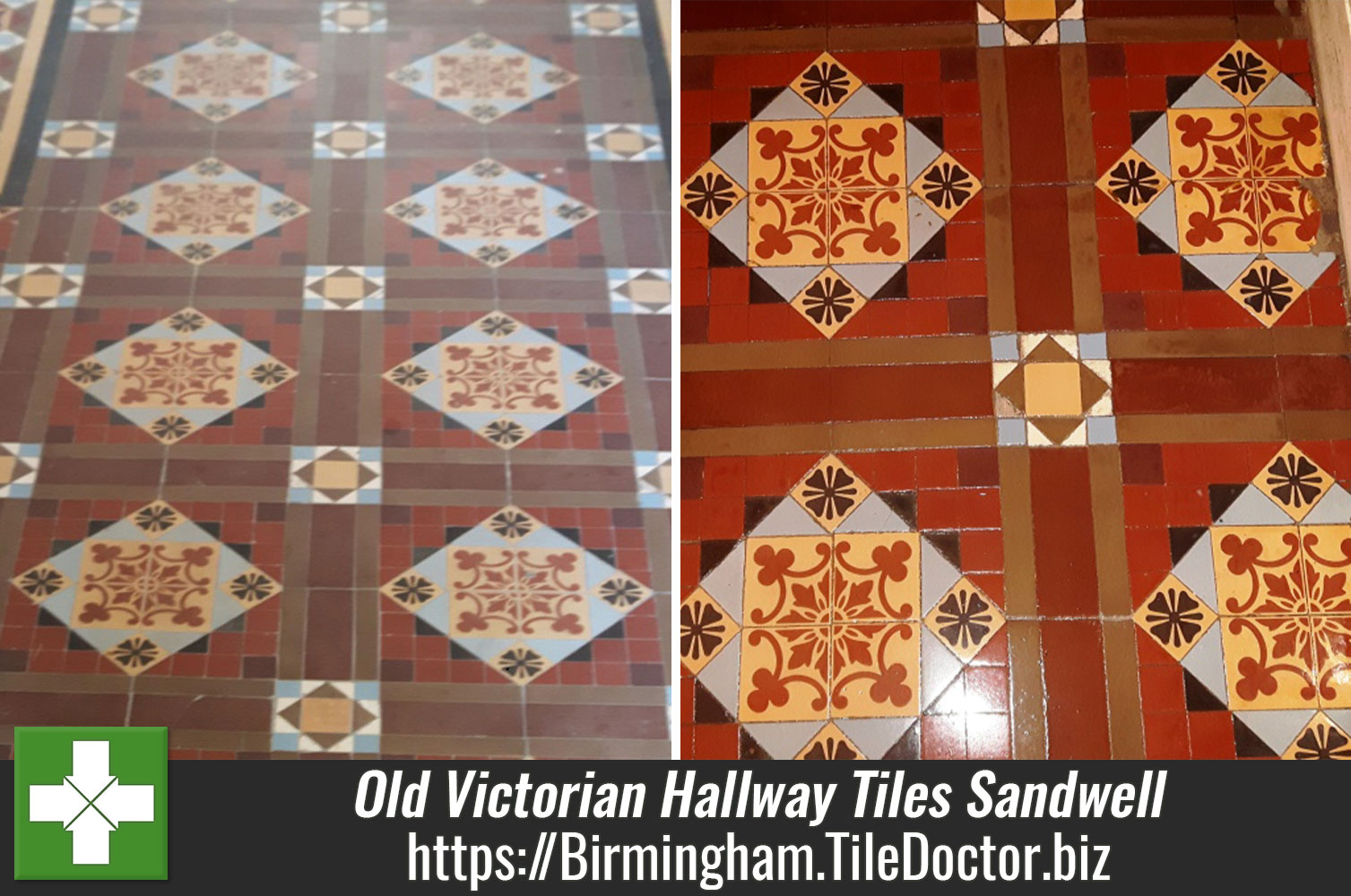 120 Year Old Victorian Hallway Tiles Refreshed in Sandwell