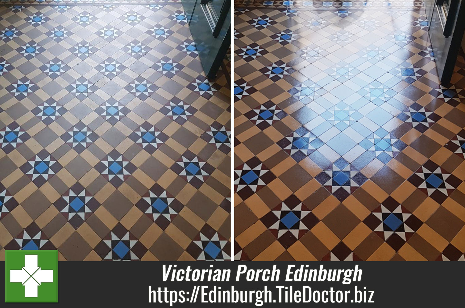 Original Victorian Tiles Refreshed With Deep Clean and Seal in Edinburgh