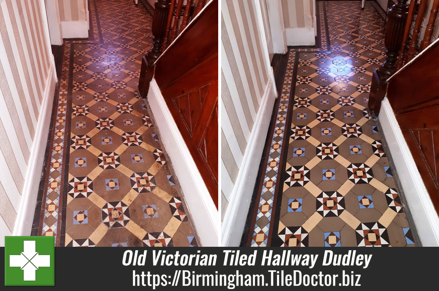 100 Year Old Victorian Tiled Hallway Restored in Dudley