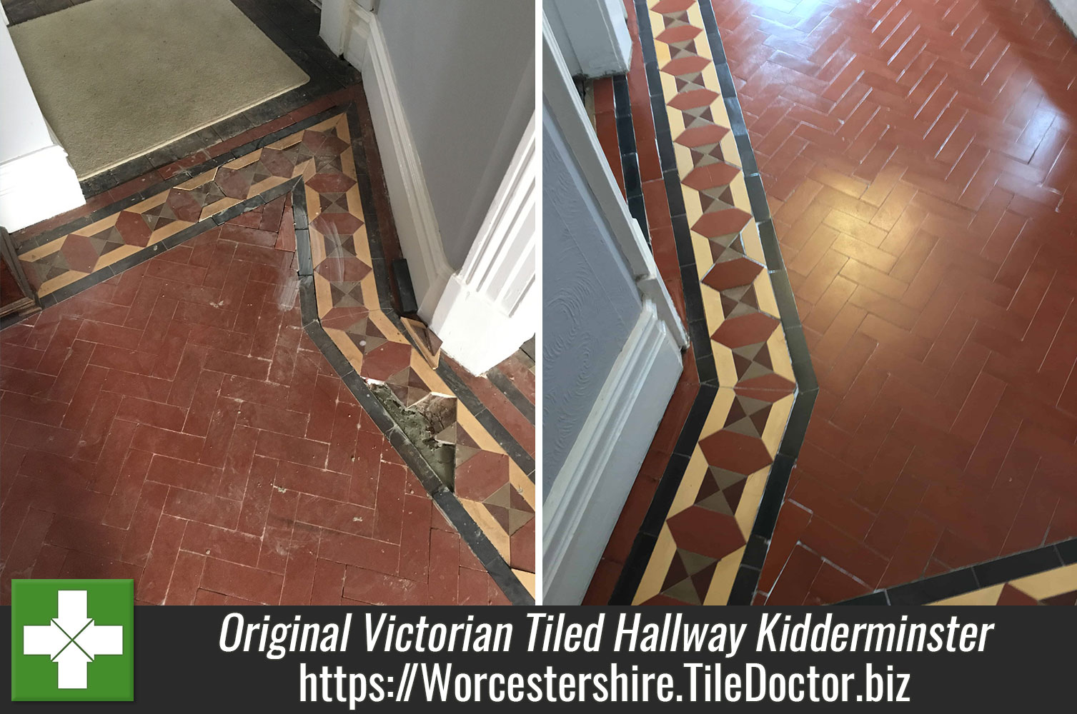 Repair and Restoration of an Original Victorian Tiled Hallway in Kidderminster