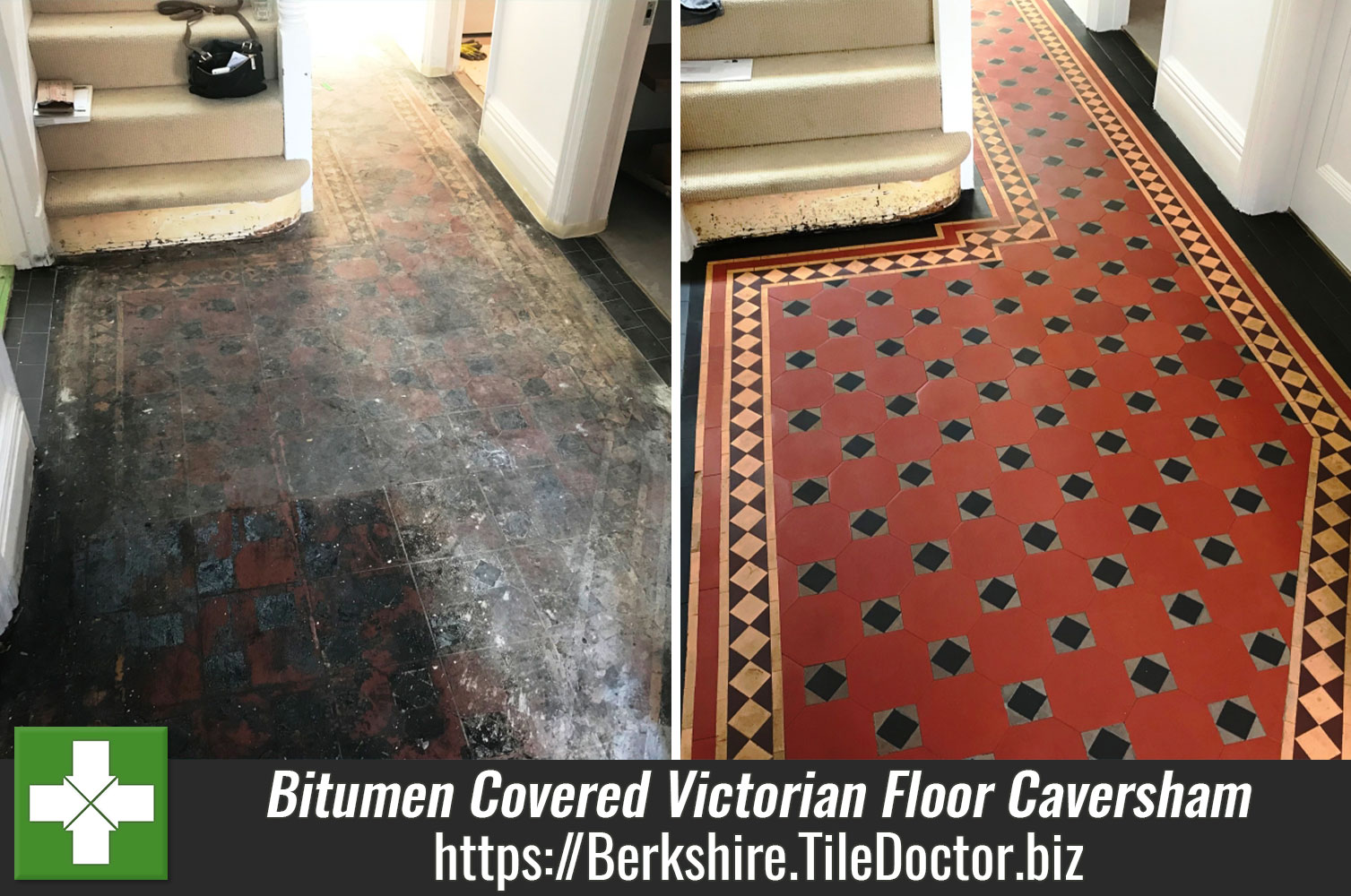 Screed and Bitumen Covered Victorian Tiled Floor Caversham
