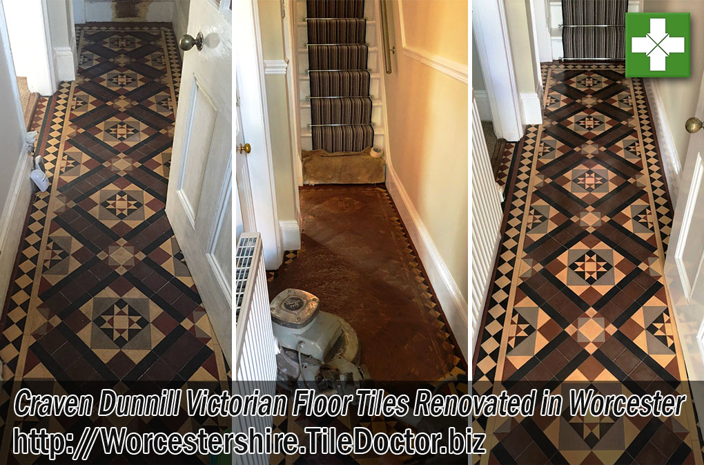 Craven Dunnill Victorian Floor Tiles Before After Renovation Worcester
