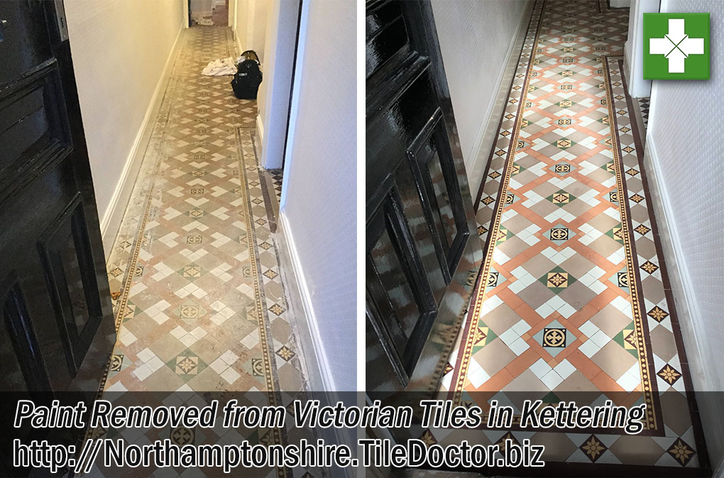 Victorian Tiled Hallway Floor Before After Restoration Kettering