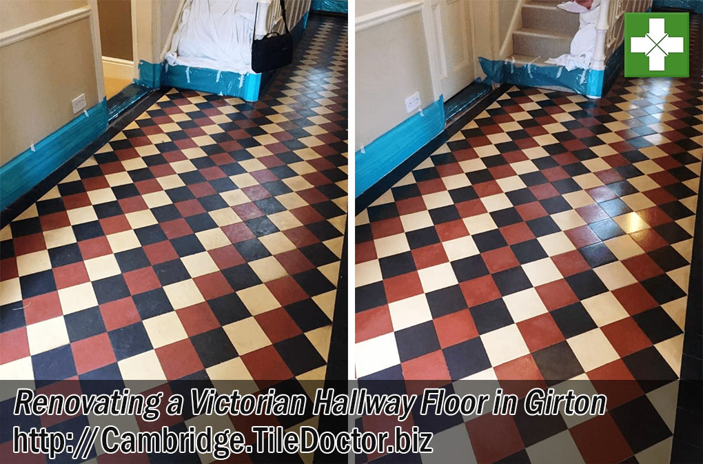 Victorian Tiled Hallway Floor Renovated in Girton