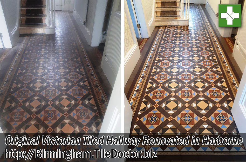 Original Victorian hallway Floor Before After Renovation Harborne