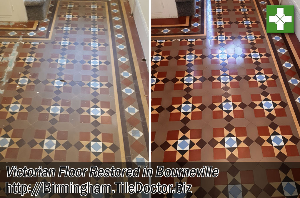 Victorian Tiled Floor Before After Restoration Bourneville