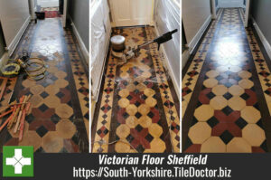 Victorian Tiled Hallway Before After Restoration Sheffield