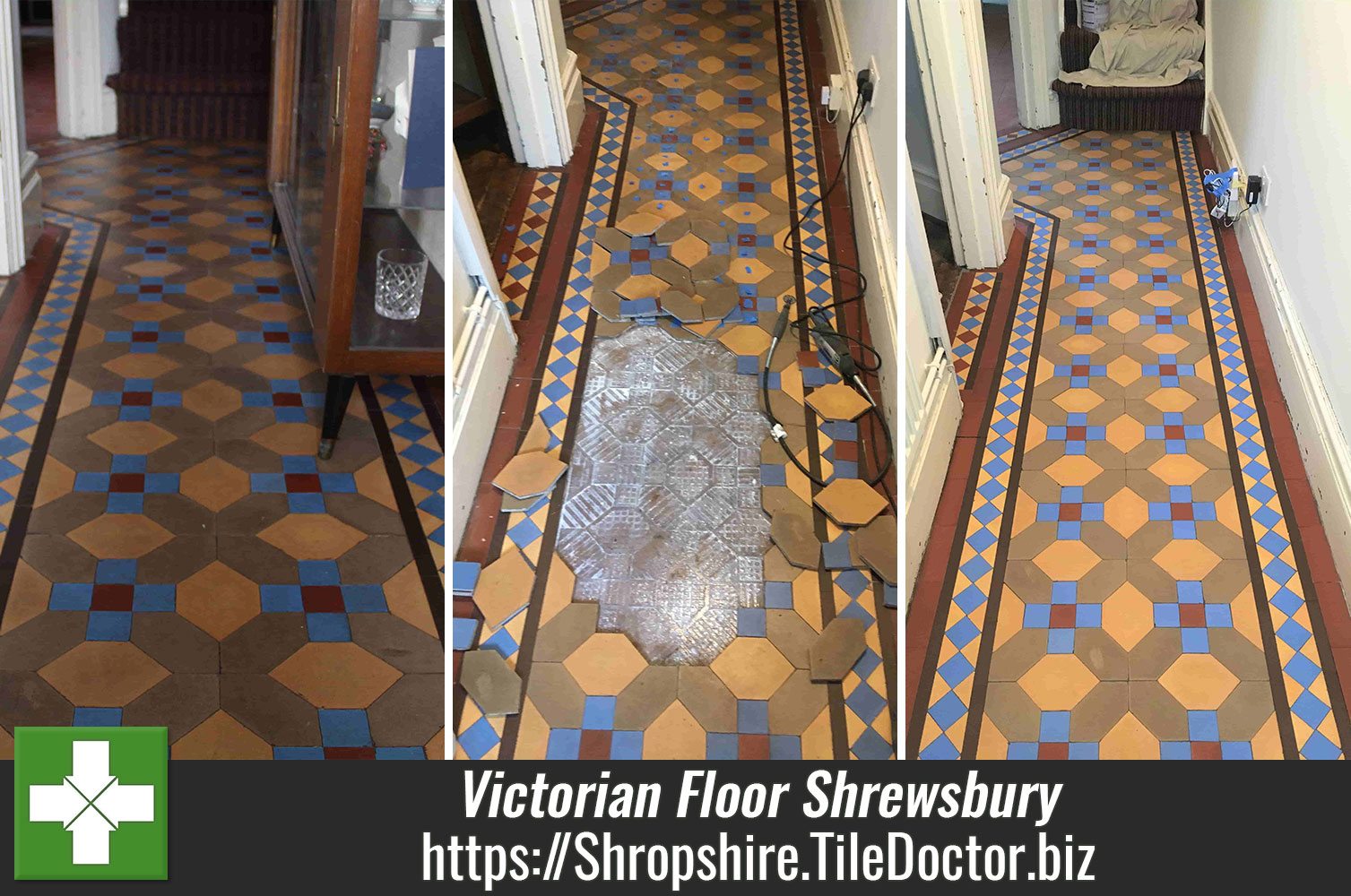 Victorian Tiled Floor Restoration Bayston Hill Shrewsbury