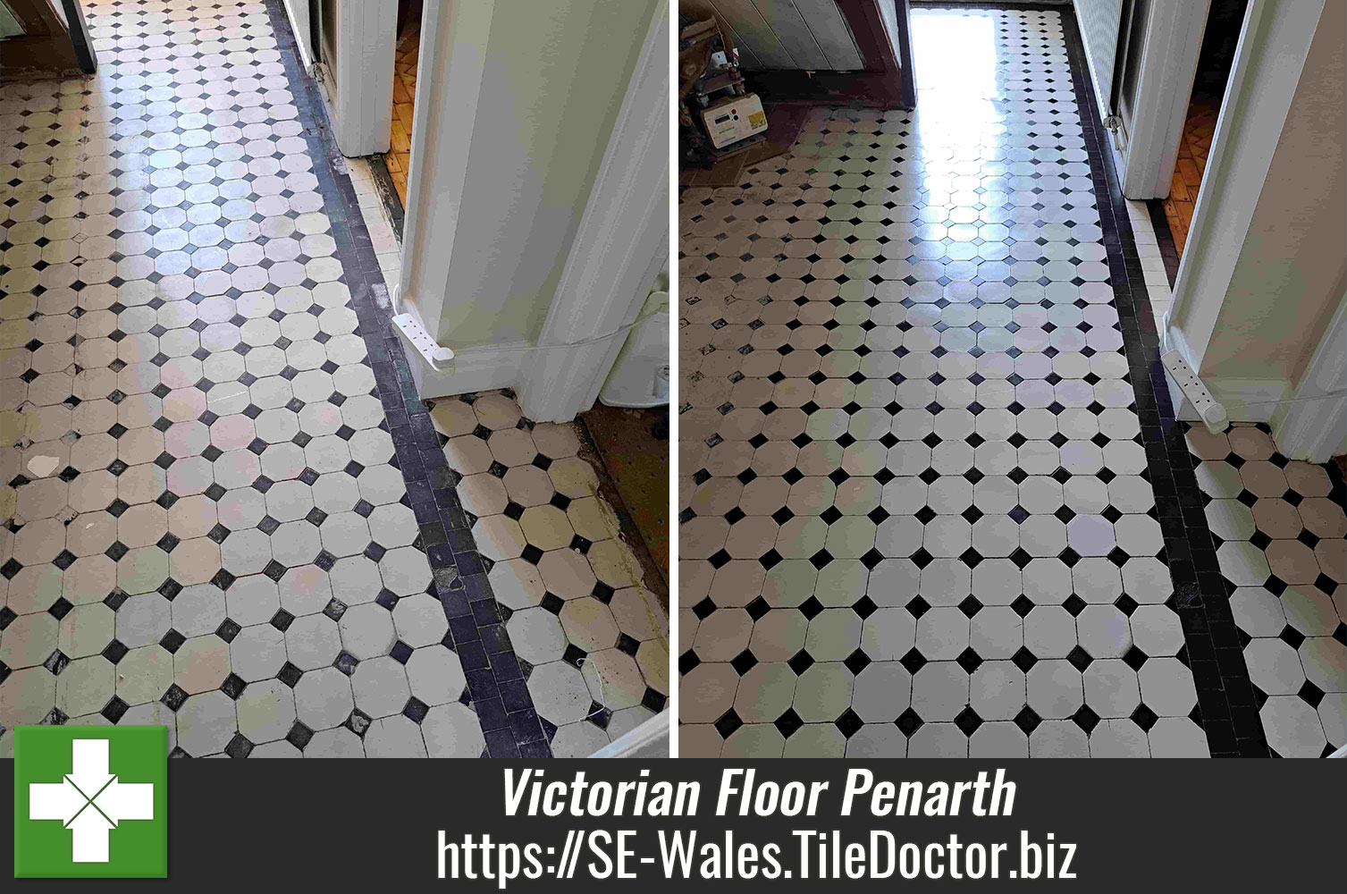 Victorian Tiled Hallway Floor Restoration Penarth