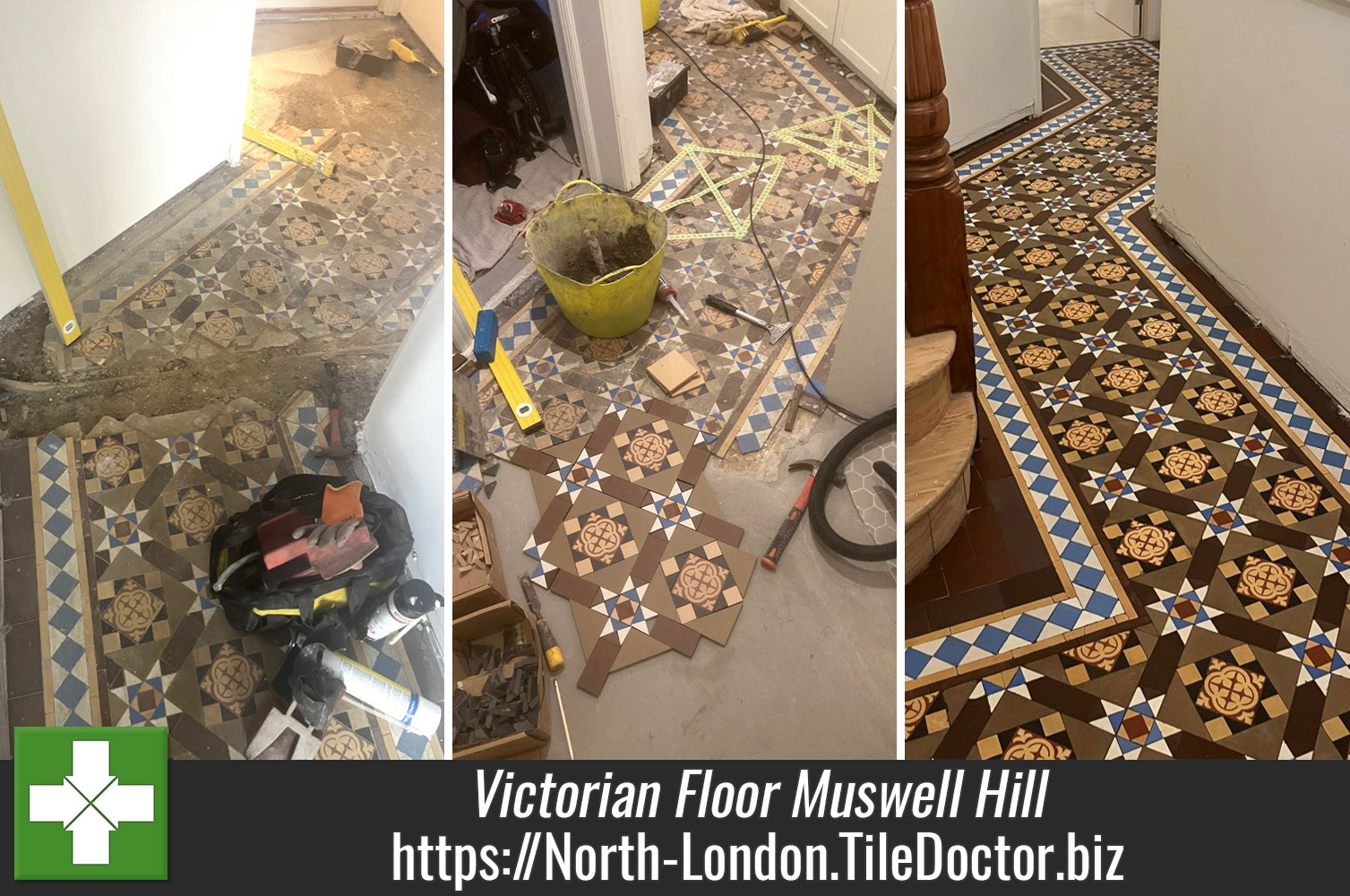 Victorian Tiled Hallway Restoration Muswell Hill N10