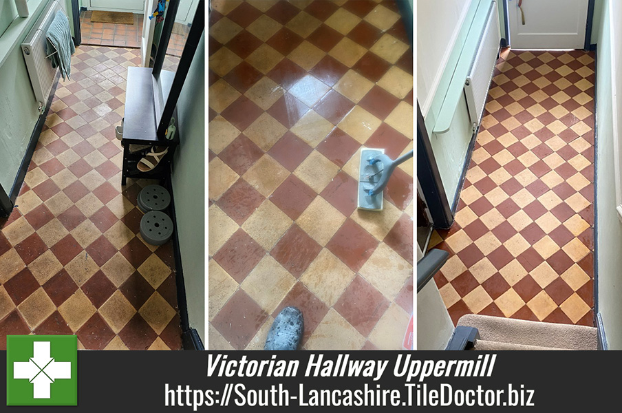 Victorian Encaustic Tiled Hallway Floor Renovation Uppermill