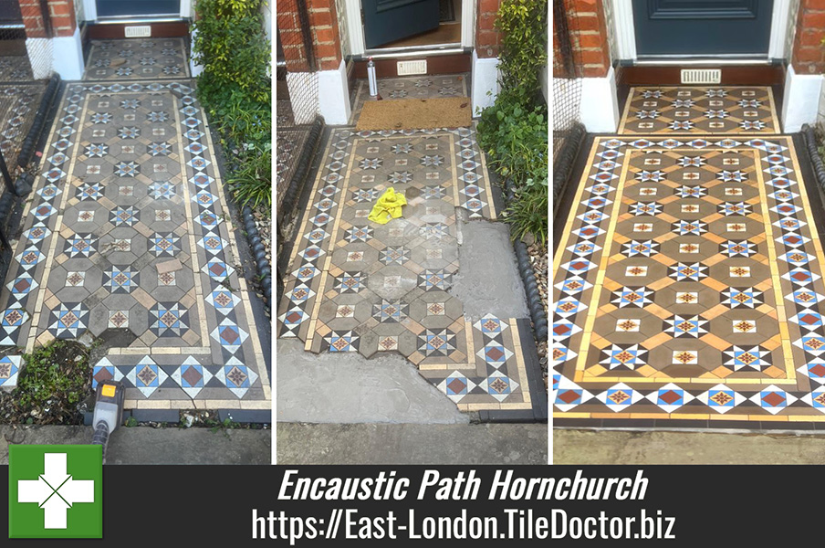 Victorian Encaustic Tiled Pathway Restoration Hornchurch