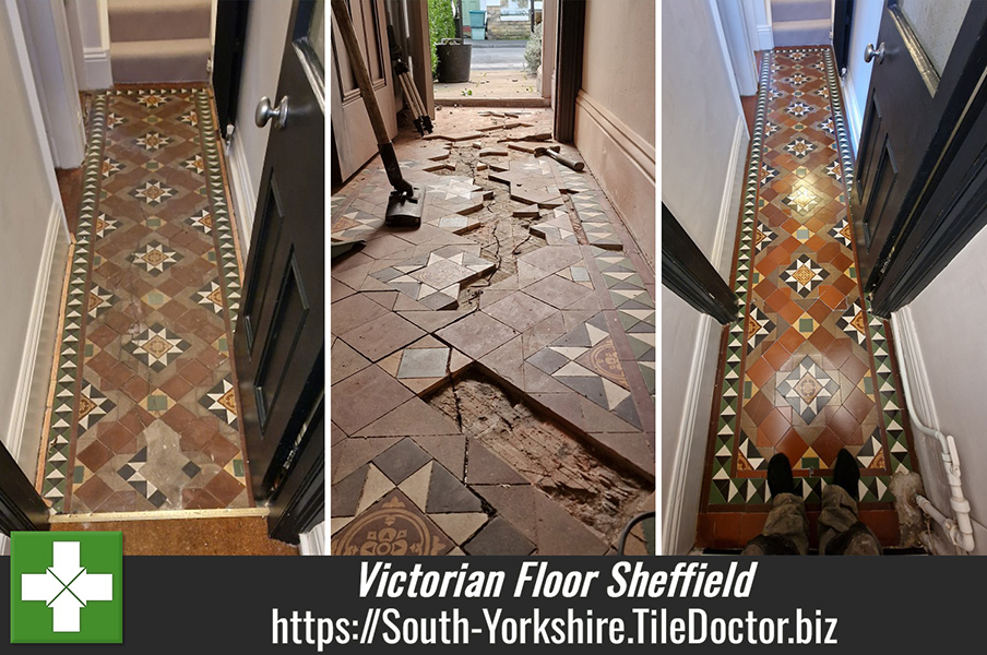 Victorian Tiled Hallway Floor Repair and Restoration Sheffield